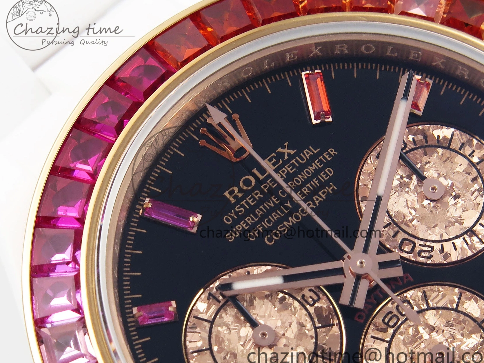 0102 SmartChoice Rolex Daytona Rainbow 40mm Cer Cer Black Dial NOOB SA4130 Super Clone 1732